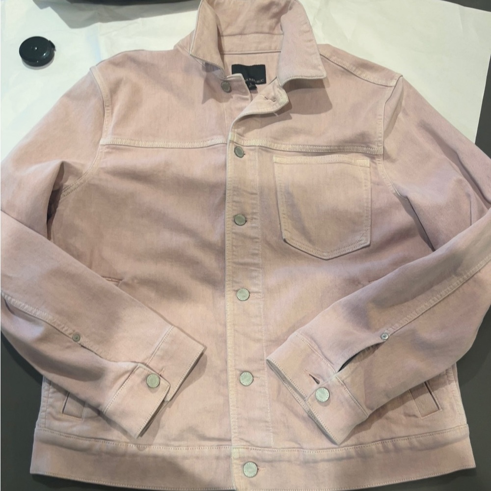 Banana Republic cotton trucker jacket in dusty pink